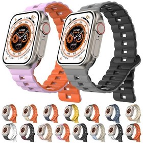 Resim iOS Uyumlu Watch İçin 38mmreverse Buckle İki Renkli Manyetik Silikon Saat Bandı 
