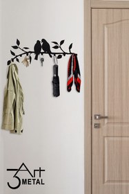Resim 3art Metal Askılık - Dekoratif Metal Duvar Askısı - Modern Portmanto 