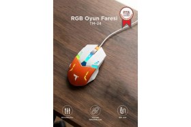 Resim Torima Oyuncu Mouse Rgb Aydınlatma Kablolu Gaming Mouse TM24 Beyaz 