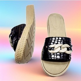 Resim Günlük Hasır Görünümlü Zincir Detaylı Ev Ve Dışarı Terliği 001 