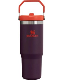 Resim Stanley The Iceflow Flip Straw 0.89 L Pipetli Termos Bardak Mor-Turuncu 