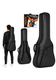 Resim Fourtune Luca Siyah Akustik Gitar Kılıfı Kalın Taşıma Çantası Eğitim Metodu Hediye 