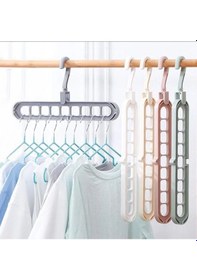 Resim Sihirli Elbise Askısı 9 Gözlü Akıllı Askı Sihirli Askılık - 5 Adet Karma Çok Renkli 