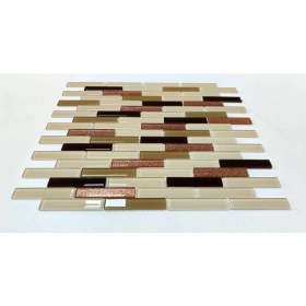 Resim MozaiKristaL Mutfak Tezgah Arası ve İç Dekorasyon İçin Kristal Cam Mozaik. Cam Ölçüleri: 15X73X4 Mm. File Ölçüsü: 30X30 Cm. ( 1 Koli = 11 File Karo = 1 m2 fiyatıdır ) 