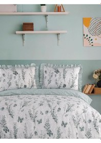 Resim Uçkan Home Mint Yeşili Çift Kişilik Fırfırlı Nevresim Seti Turkuaz --UH-00067 