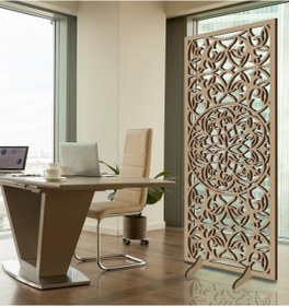 Resim Liar Dekor Liar Ahşap Seperatör (Paravan) - KSP-200 - (18 mm) - (100 cm x 210 cm) - (Ham) 