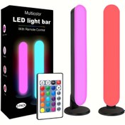Resim Oda için 1/2 Paket LED Şerit Işıklar, 24 Tuşlu IR Uzaktan Kumandalı Akıllı RGB Şerit Işıklar, Müzikle Senkronize TV Ortam Arka Aydınlatması, TV, Bilgisayar ve Parti Dekorasyonu için RGB Masa Lambası 