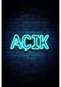 Resim Açık Yazısı Neon Led Dükkan - İşyeri - Kapı Yazısı Mavi Mavi 