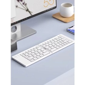 Resim Erdineks Ultra Ince Katlanabilir Şarj Edilebilir Android/ios/windows Uyumlu Kablosuz Bluetoothlu Klavye 