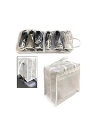 Resim Ayakkabı Saklama Ve Taşıma Çantası Çizgili Model Shoe Tote Çok Renkli 