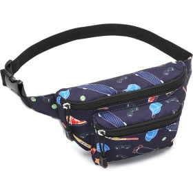 Resim Alien Outdoor Sports Karikatür Desenli Çocuk Bel Çantası Ayarlanabilir Askılı Oxford Kumaş Çocuk Göğüs ÇANTASI-N0302S (Yurt Dışından) 