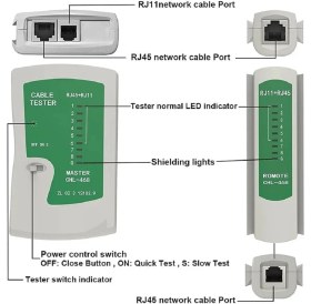 Resim Derwell Yeni Ağ Kablo Test Cihazı RJ45 RJ11 Ethernet Kablo Test Cihazı Lan Cat5 Cat6 Cat7 8p 6p Lan Kablosu Network Test Cihazı 