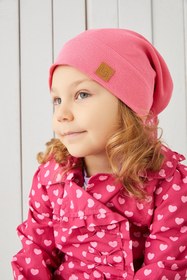 Resim Babygiz Kız Bebek Çocuk Pembe Şapka Bere El yapımı Rahat Cild dostu %100 Pamuklu Kaşkorse 