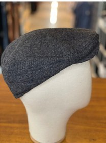 Resim Hamze İngiliz London Model Balıksırtı Desen Kaşe Kumaş Kasket Şapka Füme 