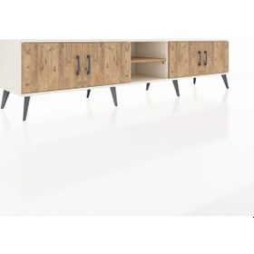 Resim Hyperion Tv Ünitesi 3 Raflı 4 Kapaklı 220x44x51 Aytaşı-çam Atlas Çam/atlas Çam - Aytası 