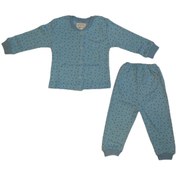 Resim Tunngoo Erkek Bebek Yıldız Desenli Pijama Takımı Mavi 6-9-12-18 Ay M45120 