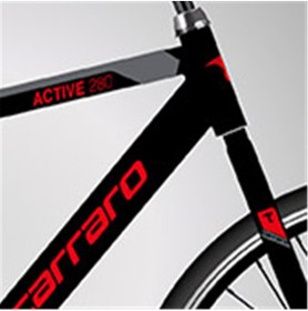 Resim Carraro Actıve 280 Erkek Şehir Bisikleti 490h V 28 Jant 21 Vites Mat Siyah Koyu Gri Kırmızı 