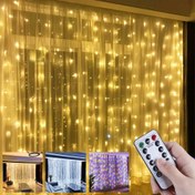 Resim 1 Paket 300 LED Peri Işıkları, 298.7cm x 298.7cm, Uzaktan Kumanda ile 8 Mod, USB Güçlü, Sıcak / Çok Renkli / Beyaz, Noel, Cadılar Bayramı, Sevgililer Günü, Partiler ve Düğünler için Mükemmel - Mevsimlik Dekorasyon, Mevsimlik Süsleme | Altın Perdeler | Dayanıklı Metal Çerçeve, Noel Süsleri 