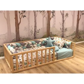 Resim woodandmontessori Montessori Bebek Ve Çocuk Karyolası Doğal Ahşap Yatak 