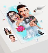 Resim Kişiye Özel Evleniyoruz Karikatür 240 Parça A3 Puzzle - 9 