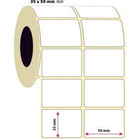 Resim İşimiz Etiket 35X50MM Iklili Silver Mat Etiket | 6 Rulo | 2000 Sarım | 