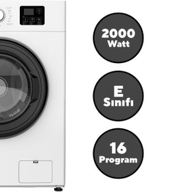 Resim KUMTEL 6kg Beyaz Tam Otomatik Çamaşır Makinesi Hw6mac-01 