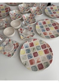 Resim Takım Kahvaltı 24 Parça 6 Kişilik Colors Desenli 
