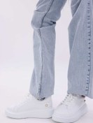 Resim RASEAL SHOES Kadın Bağcıklı Basic Sneaker Inci Detaylı Kalın Taban Spor Ayakkabı Beyaz 