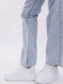 Resim RASEAL SHOES Kadın Bağcıklı Basic Sneaker Inci Detaylı Kalın Taban Spor Ayakkabı Beyaz 