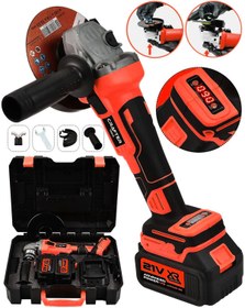 Resim CRAFTERTOOLS Germany 21 V Çift Akülü Kömürsüz Motor Dijital Ekran 125mm Şarjlı Avuç Taşlama 