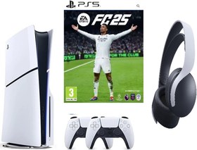 Resim Sony Playstation 5 slim + 2.kol dualsense + ps5 Pulse 3D Kulaklık + Ps5 FC25 ( İthalatçı Garantili ) 