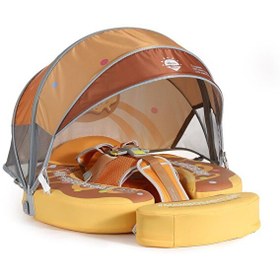 Resim Mambobaby Emniyetli Gölgelikli Ve Ayak Destekli Yüzme Simidi - Çikolatalı Donut 