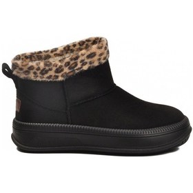 Resim Aspor Siyah Leopar Kürklü Kadın Düz Bot Çok Renkli 