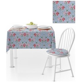 Resim Sarmaşık Desenli Yapraklı Kırmızı Yeşil Kadife Dokulu 120x180 Masa Örtüsü 