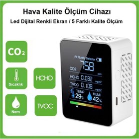 Resim Triline Dijital 5in1 Hava Dedektörü Hava Kalite Ölçüm Cihazı 
