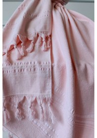 Resim Açık Pembe Çizgili Havlu Peştemal 90x170cm - Yumuşak Plaj Havlusu- %100 Pamuk Acıkpembe Açık Pembe 