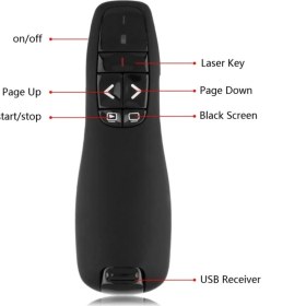 Resim Felys Felyby R400 Wireless Presenter Laser Pointer Sunum Kumandası + Pil 