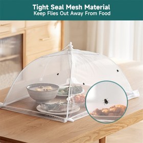 Resim 2 Adet Büyük 100.0x59.99 cm Katlanabilir File Gıda Kapakları Şık Dantel Süslemeli - Açık Hava Piknikleri, Partiler, Mutfak & Yemek için Böcek Geçirmez Maskeleyiciler, Dış Mekan Kullanımı İçin File Gıda Kapakları, Dekoratif Gıda Kapağı, İnce Kumaş Tasarımı 