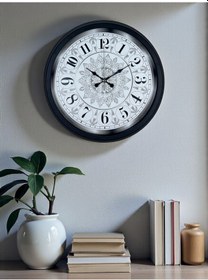 Resim Zentime Şaheser Tasarım Zarif Desenli 40 Cm Metal Duvar Saati Açık 