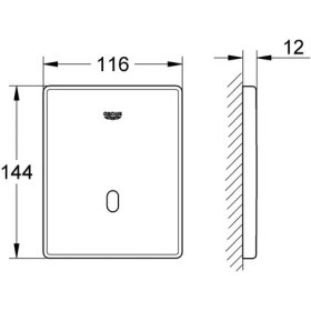 Resim Grohe Fotoselli Pisuar Valf Kapağı Ankastre Sistem Pilli 37324SD1 