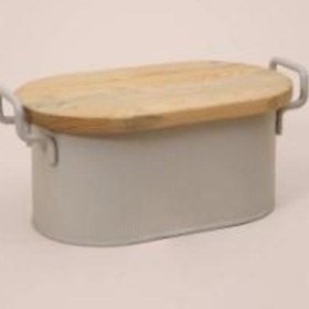 Resim The Mia Stripe Ahşap Kapaklı Ekmek Saklama Kutusu Bej 40x22x18 Cm Stp0020 Diğer 