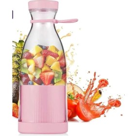 Resim Pembe Taşınabilir Mini Blender, USB Şarjlı, 350 ml Smoothie ve Shake Şişesi 