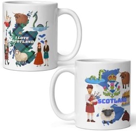 Resim İskoçya Kupa Bardak 2 Adet Seyahat Hatıra Scotland Mug 