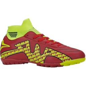 Resim Çoraplı Bilekli Boğazlı Krampon Futbol Ayakkabısı Kırmızı - Sarı-kırmızı - Sarı Kırmızı - Sarı 