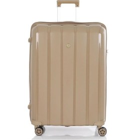 Resim Mçs Bavul Büyük Ve Kabin 2li Set Kırılmaz Silikon Valiz V305 Şampanya Şampanya 