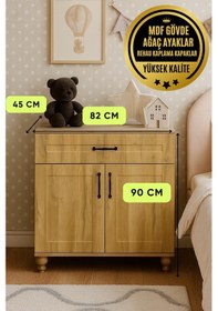 Resim Alin Wood Kapaklı Şifonyer Mdf Riviera Renk Gürgen Ağacı Ayaklar Diğer 