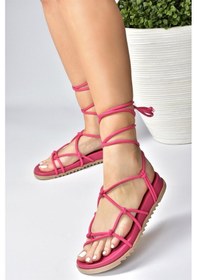 Resim Fox Shoes Bağlama Detaylı Kadın Sandalet M705143909 Fuşya 