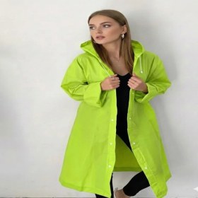 Resim Dream Plus Unisex Fıstık Yeşili Eva Kumaş Su Rüzgar Geçirmez Yağmurluk Mevsimlik Kullanım İçin 