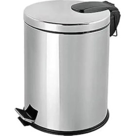 Resim Efor Paslanmaz 430 Krom Metal Iç Kovalı Pedallı Ofis Banyo Mutfak Çöp Kutusu Kovası - 40 Litre 