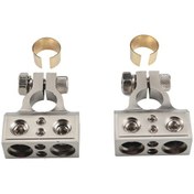 Resim Sones 2 Adet Pozitif Ve Negatif Araba Metal Akü Konnektörleri Terminalleri Kitleri İle Kelepçeler Klipler 